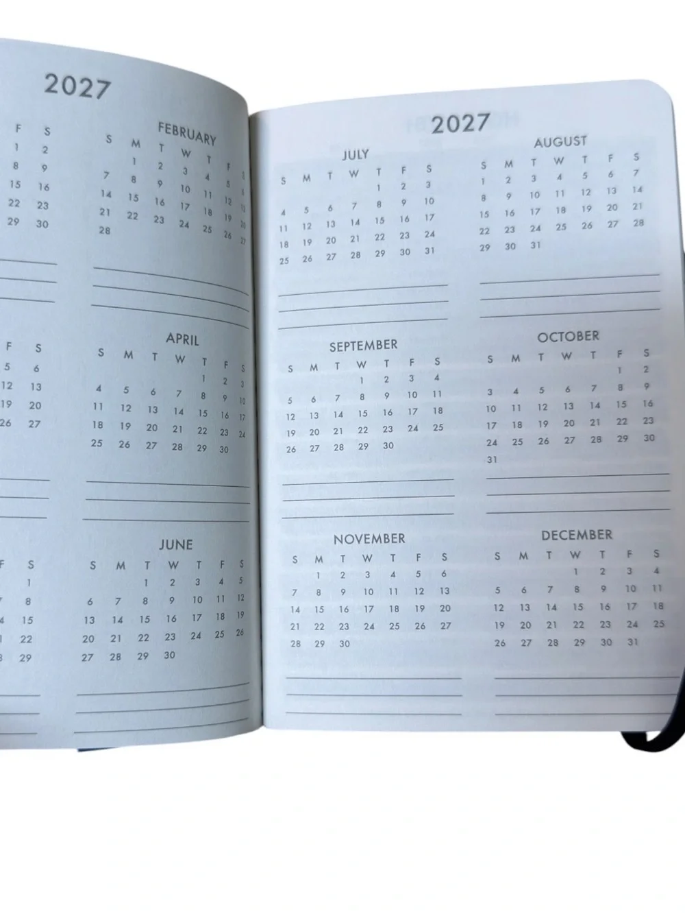 Black & White Floral 2027 Weekly Reference Pocket Planner Calendar NWT